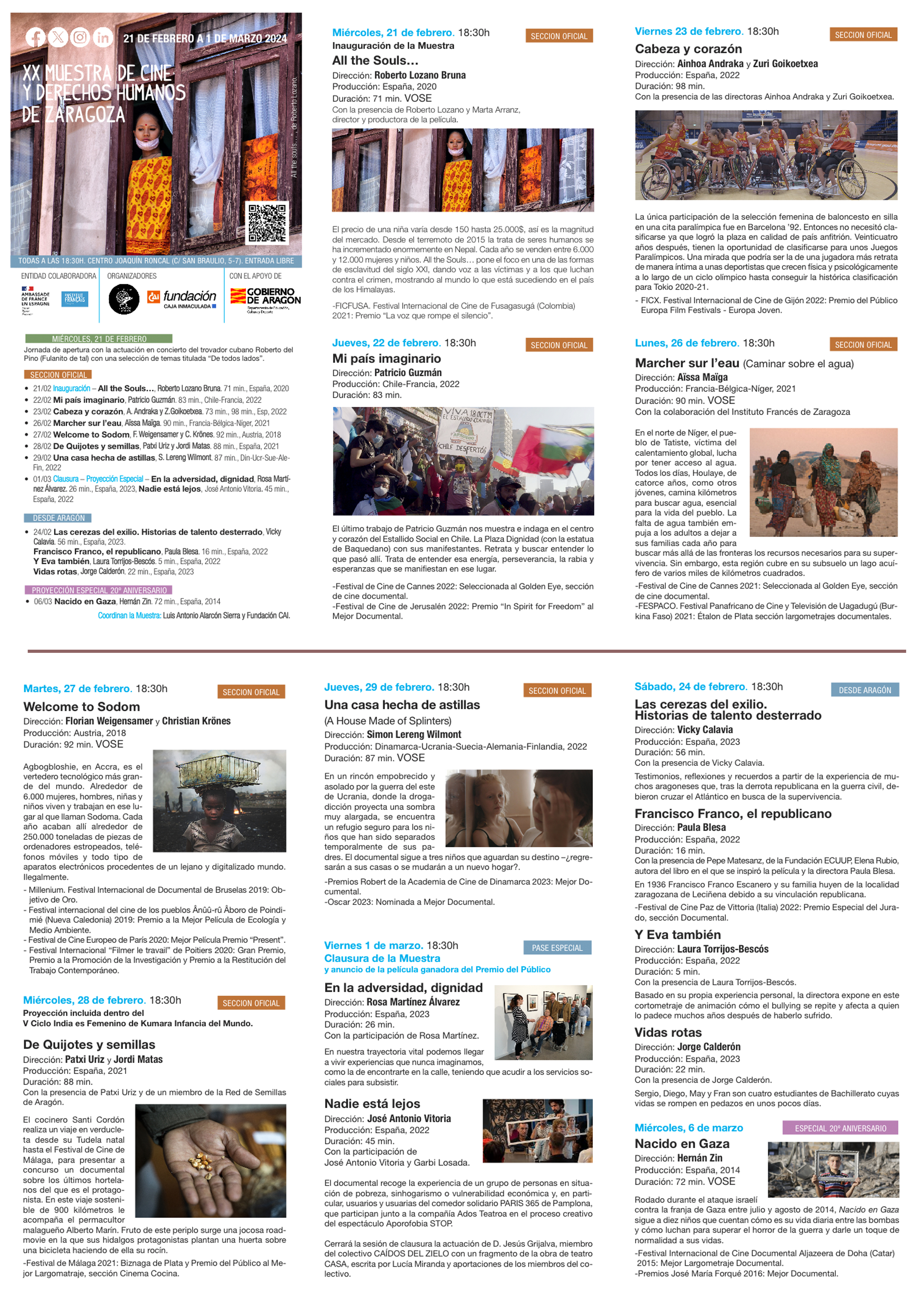 XX MUESTRA DE CINE Y DERECHOS HUMANOS DE ZARAGOZA