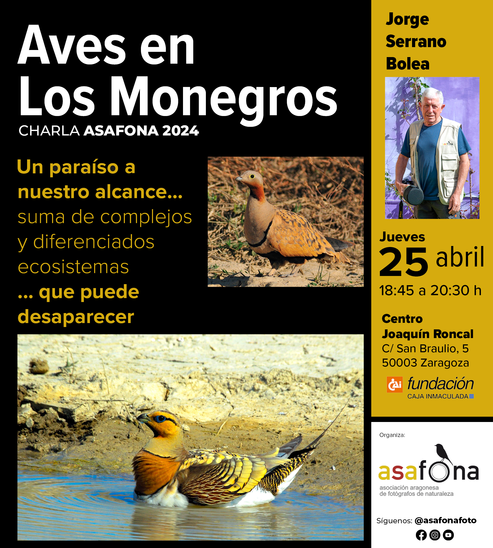 Charla: Aves de Monegros. ASAFONA