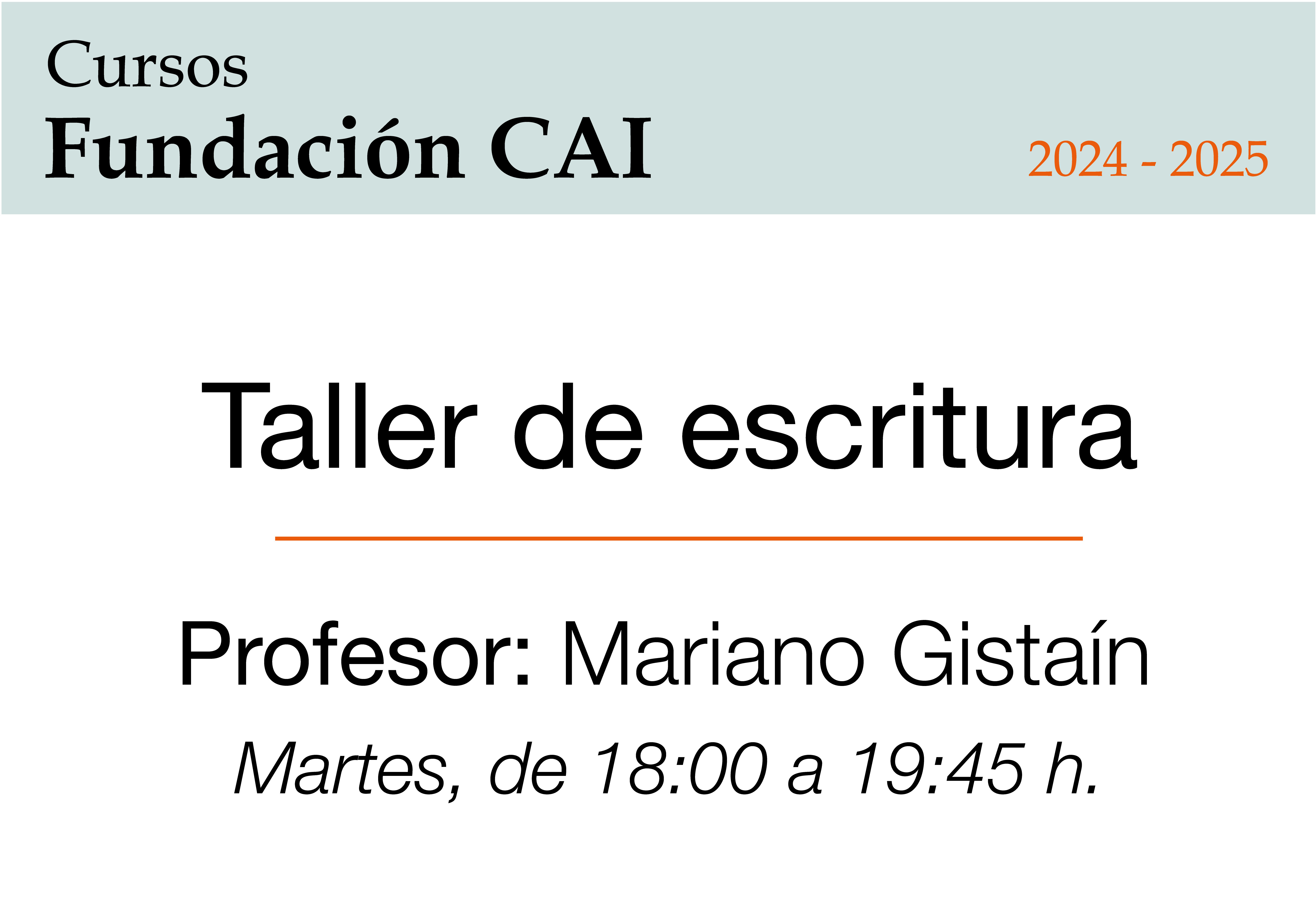 Taller de escritura creativa.