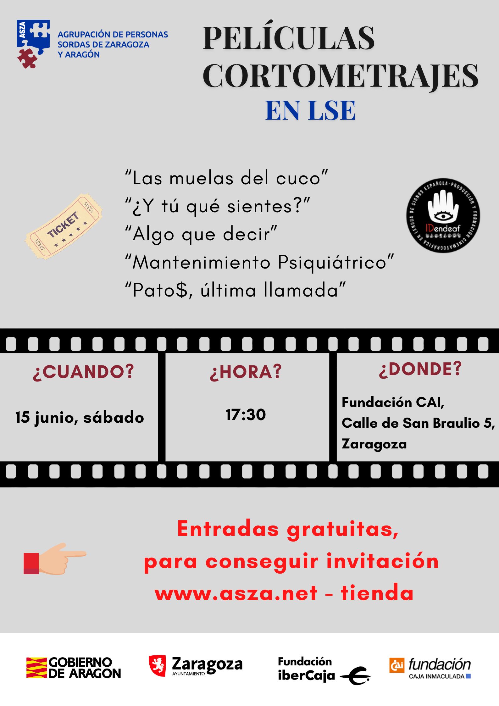 Proyección cortometrajes en lengua de signos española (LSE)