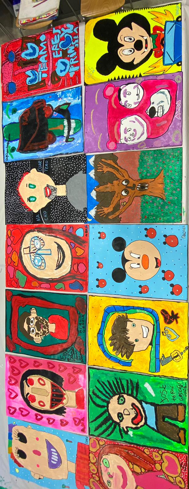 TALLERES ARTÍSTICOS. RETRATOS. Asociación Fundación Down.