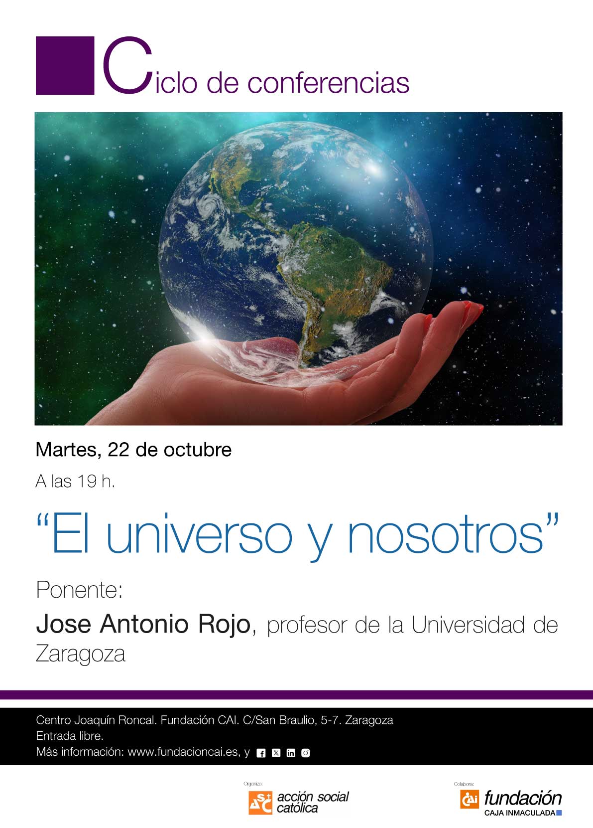 Conferencia "El universo y nosotros"