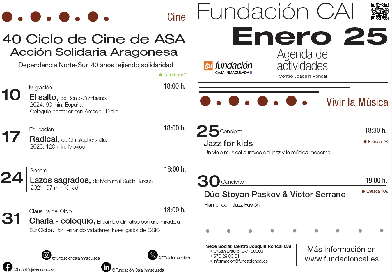 Agenda de enero de 2025