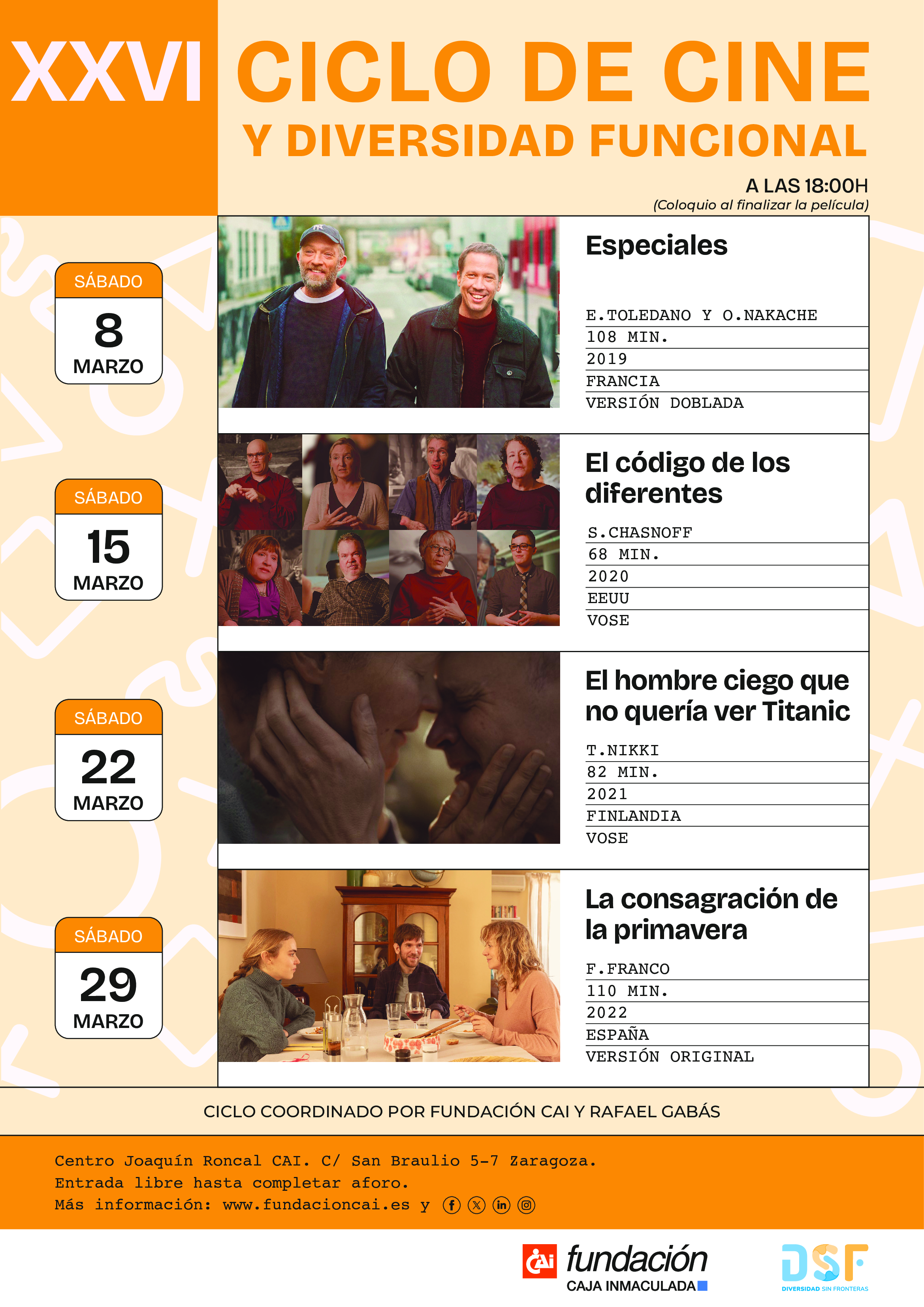 XXVI Ciclo de cine y Diversidad Funcional.