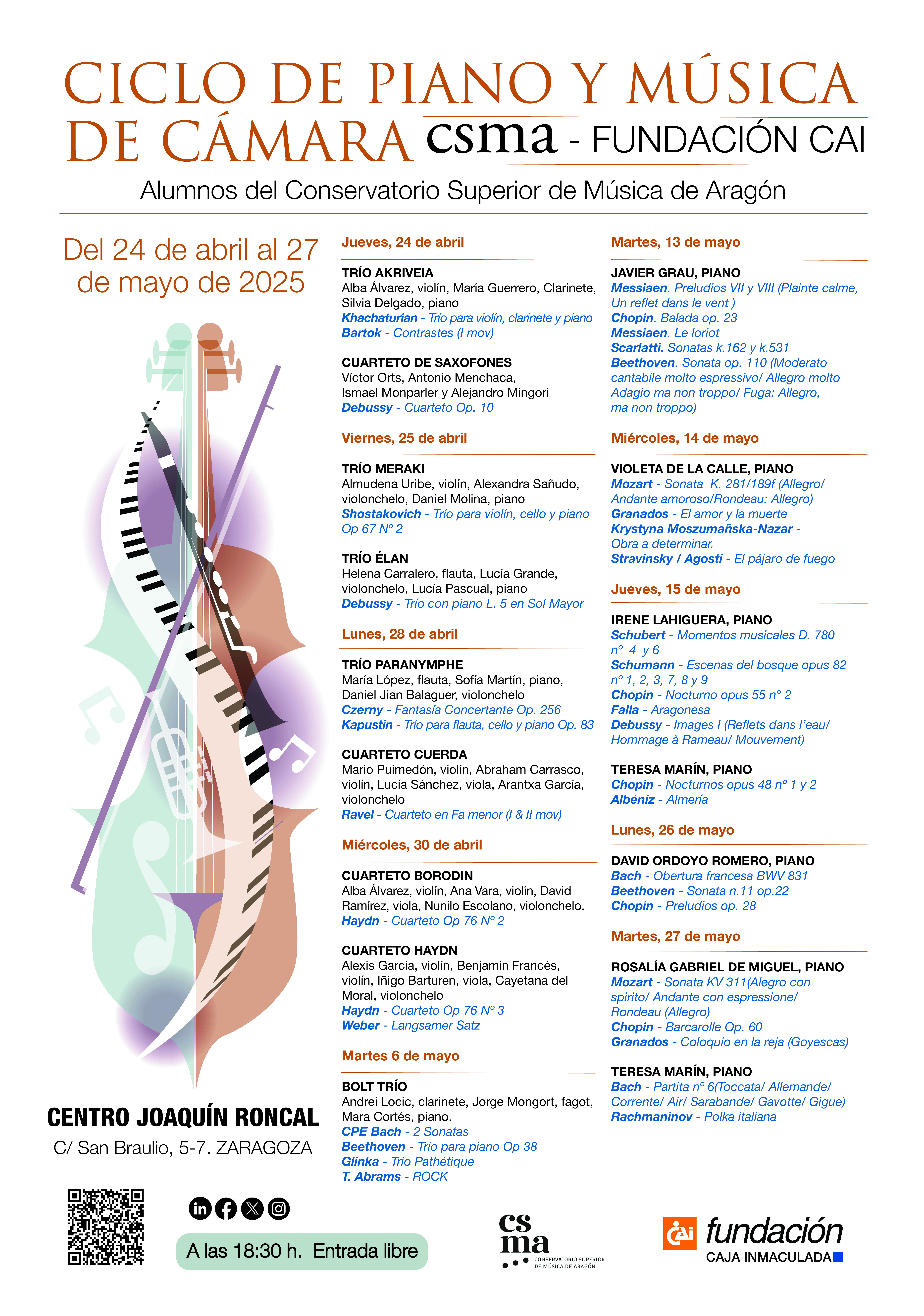 Ciclo de piano y de música de cámara CSMA - Fundación CAI 2025