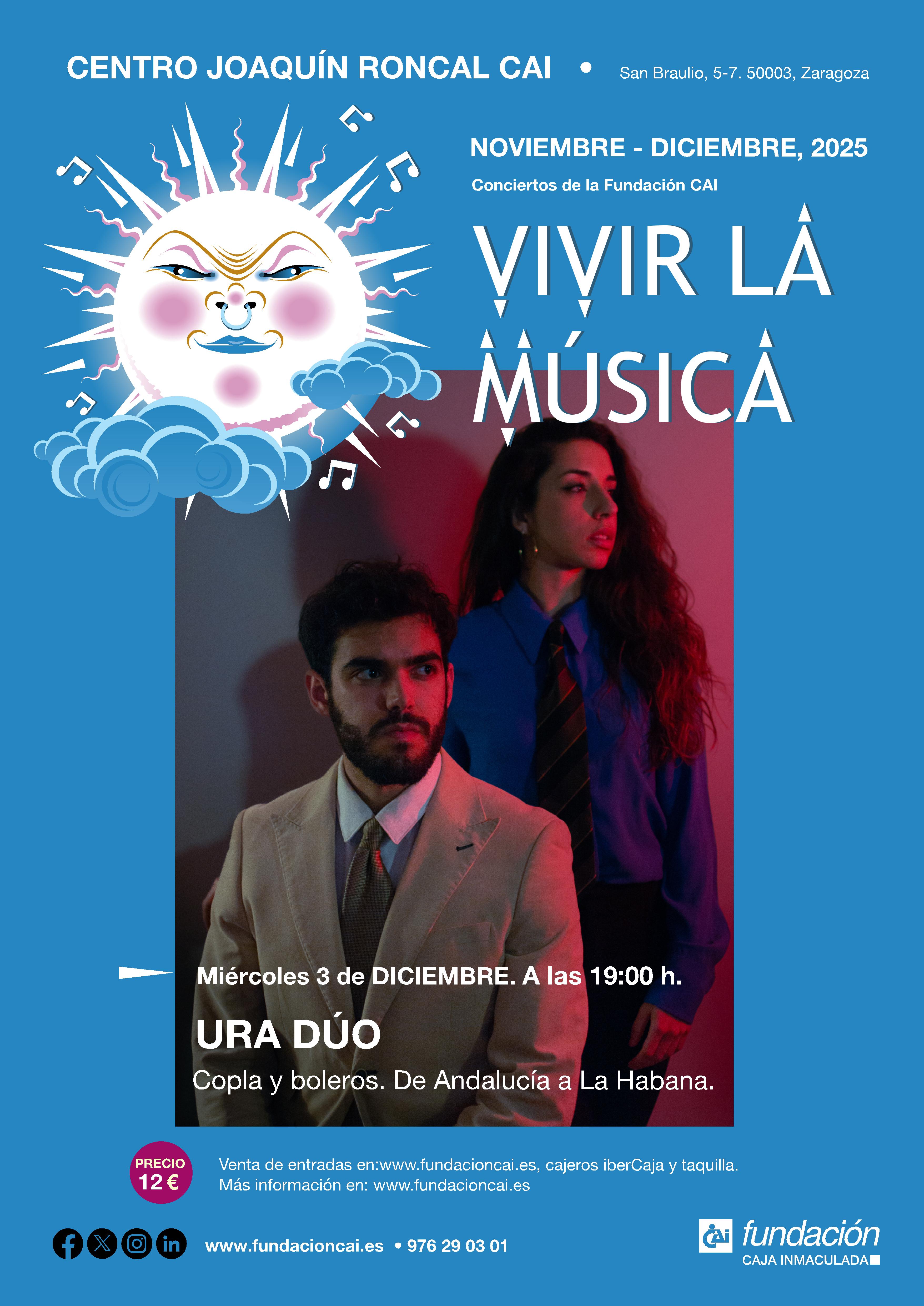 URA DUO. Paula Bilá y Mikel Legasa. Coplas y boleros, desde Andalucía hasta La Habana