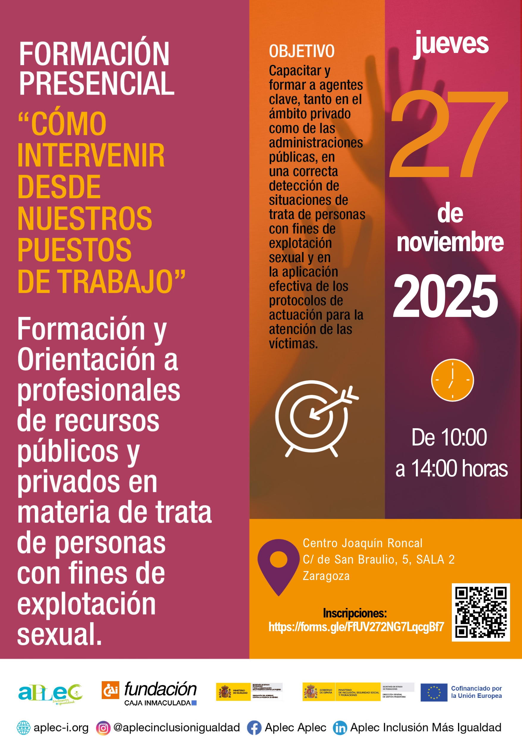 Formación presencial. Cómo intervenir desde nuestros puestos de trabajo