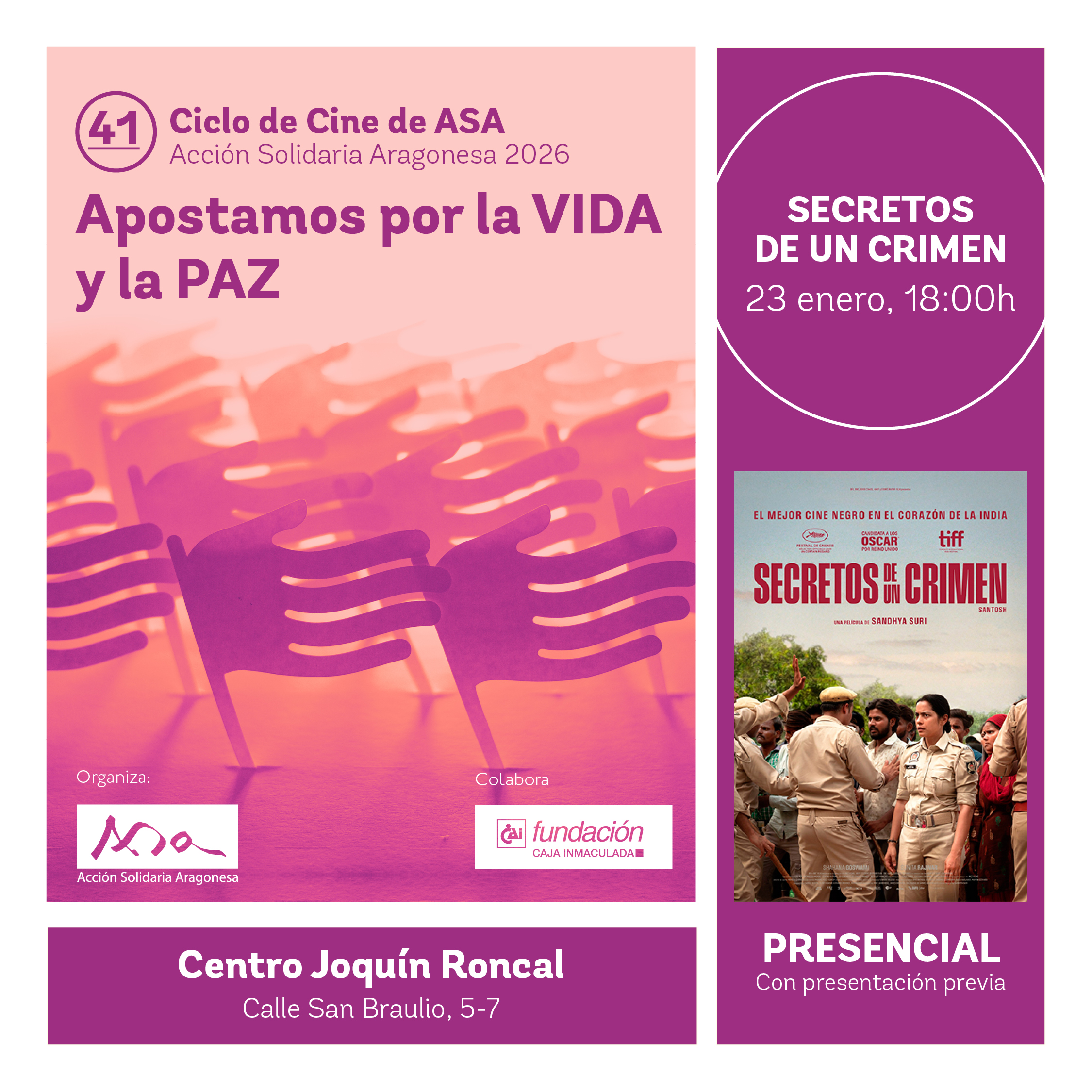 41 Ciclo de cine de ASA. "Secretos de un crimen", de Sandhya Suri. 124 min. Reino Unido. 2024