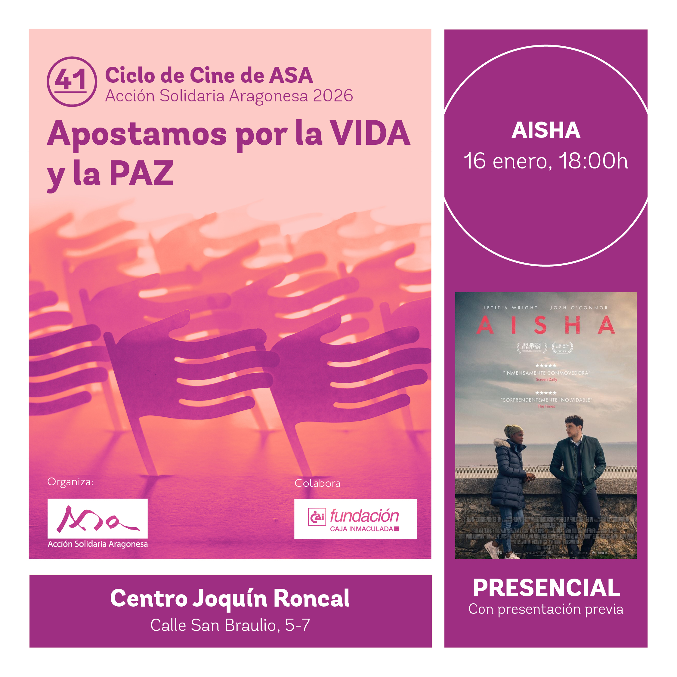 41 Ciclo de cine de ASA. "Aisha", de Frank Berri. 94 min. Irlanda. 2022