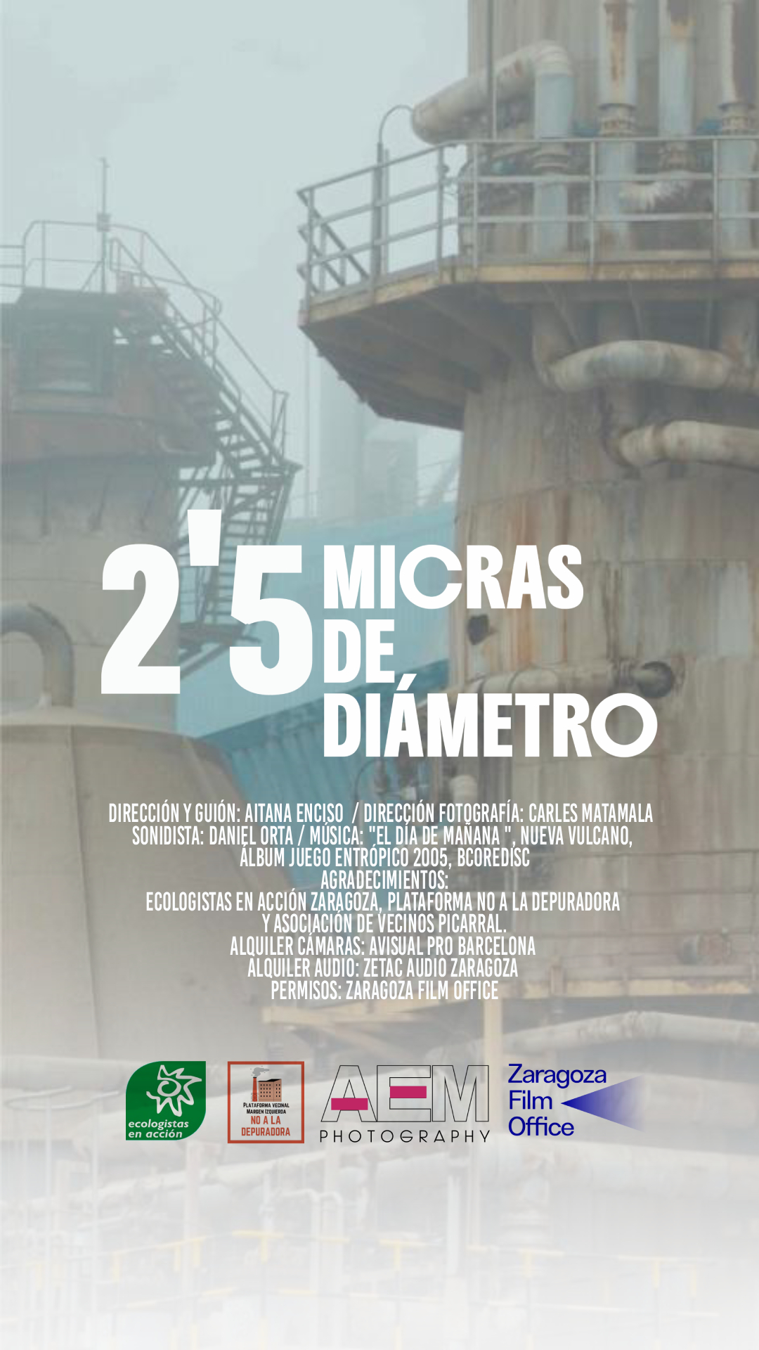 Proyección corto documental medioambiental "2'5 Micras de diámetro"