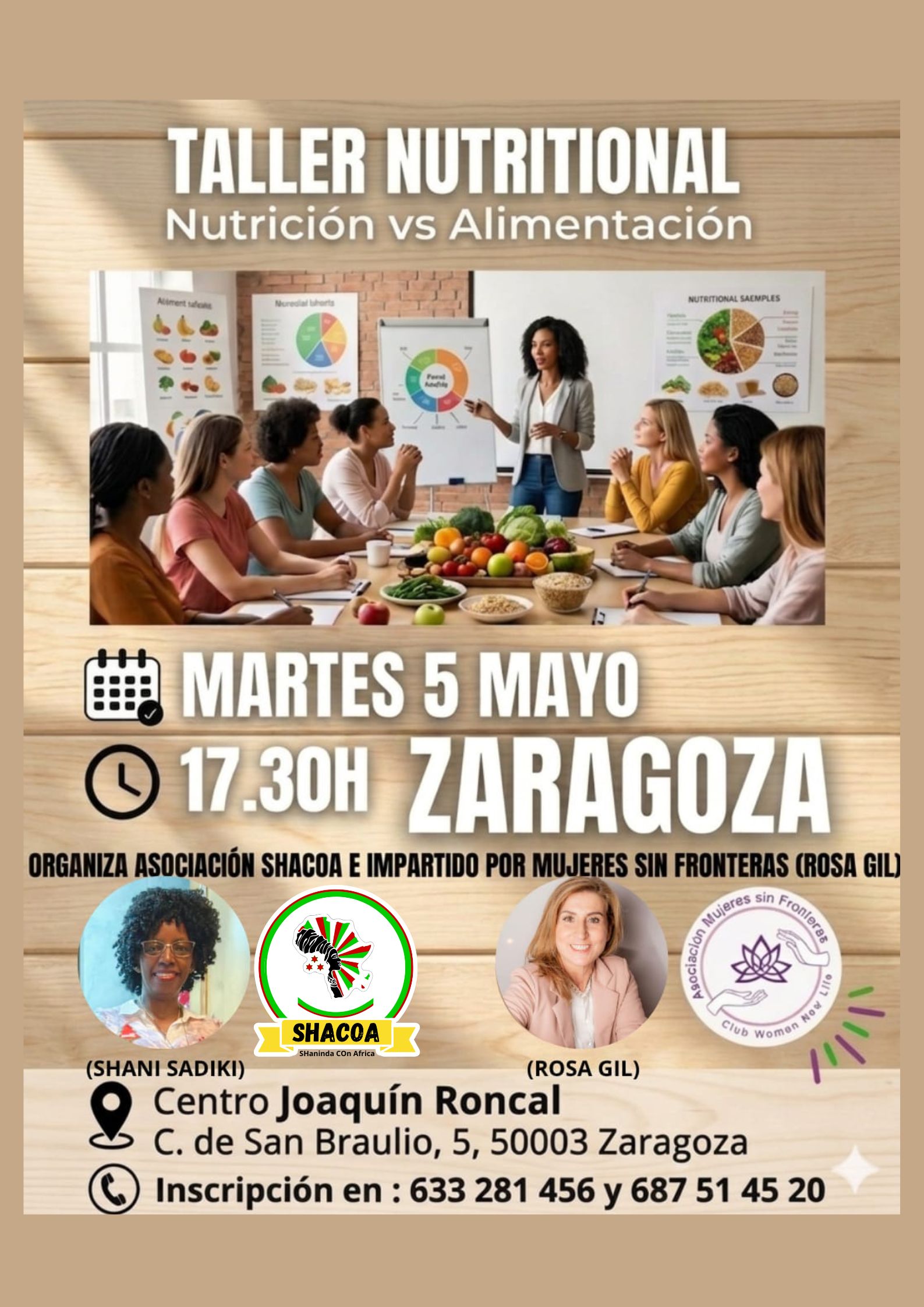 Taller alimentación vs nutrición con degustación