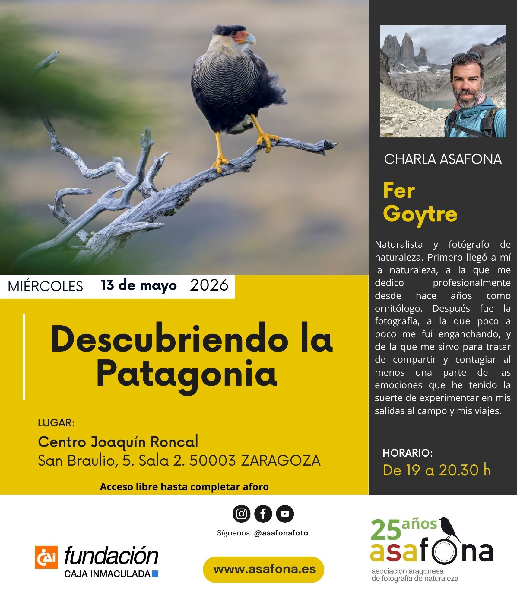 Charla-proyección de fotografía de naturaleza, por Fer Goytre