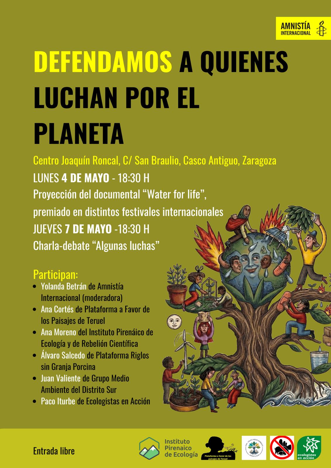 Defensoras de medio ambiente. Proyección del documental "Water for Life". Amnistía Internacional