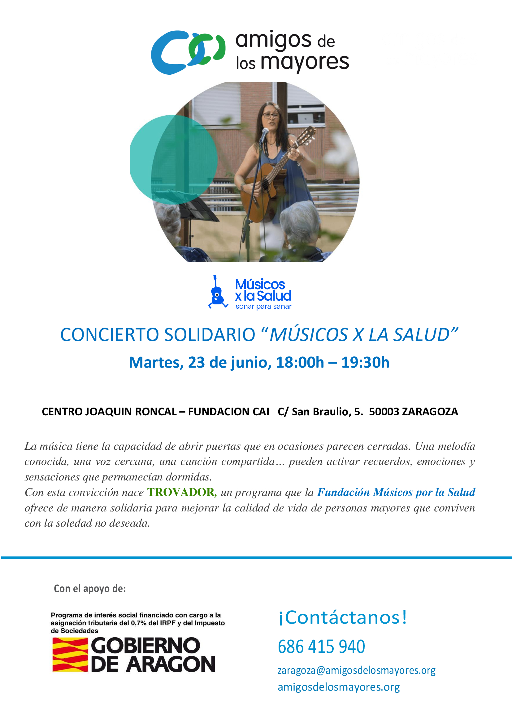 Concierto solidario Músicos X la salud
