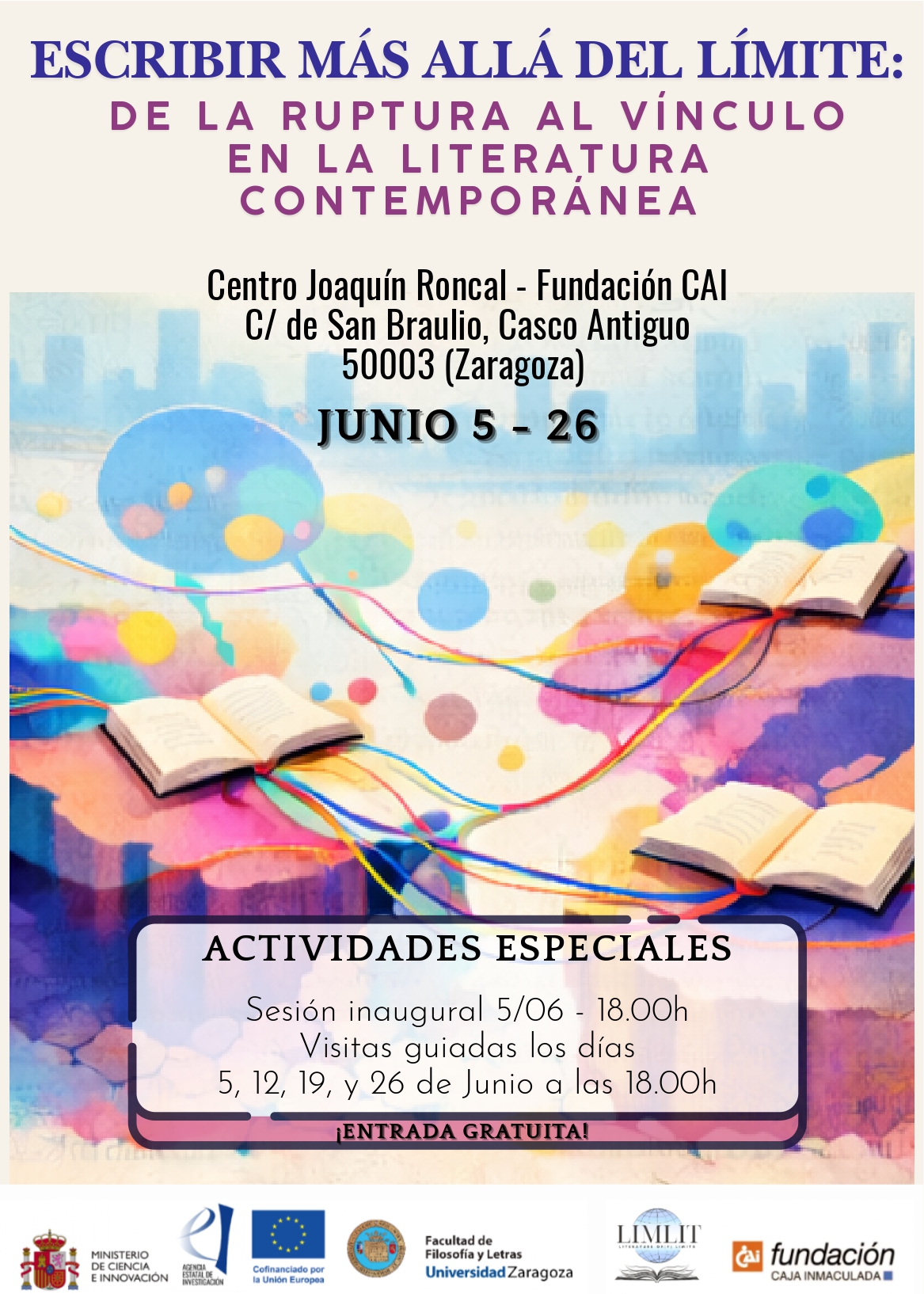 Escribir más allá del límite. De la ruptura al vínculo en la literatura contemporánea. Universidad de Zaragoza.