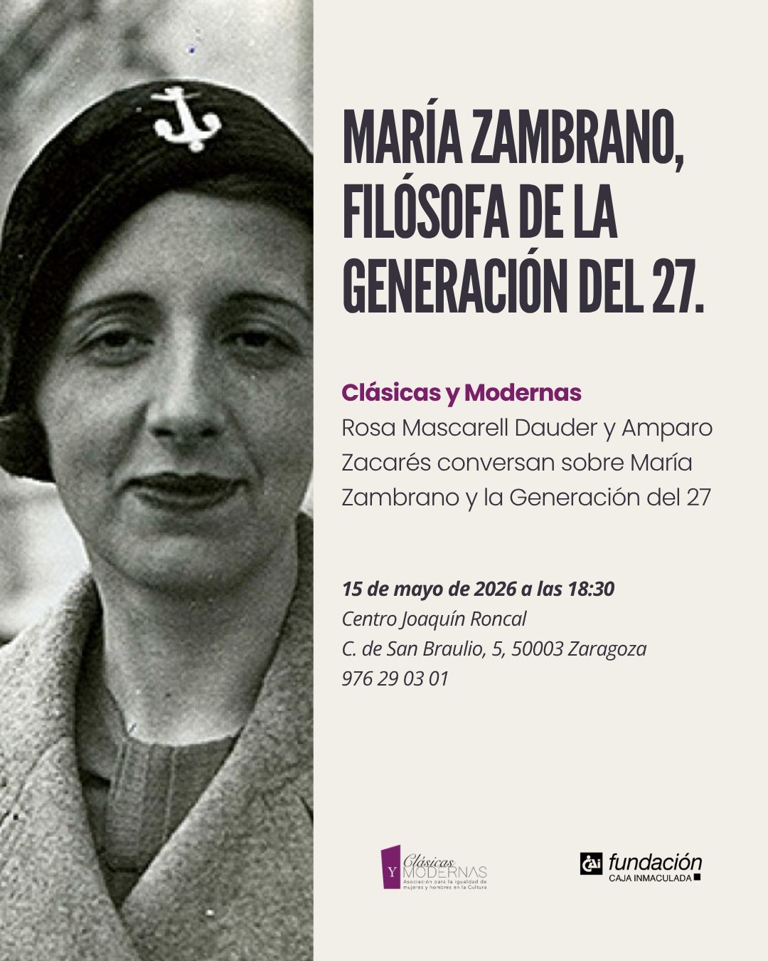 María Zambrano, filósofa de la Generación del 27. Clásicas y Modernas