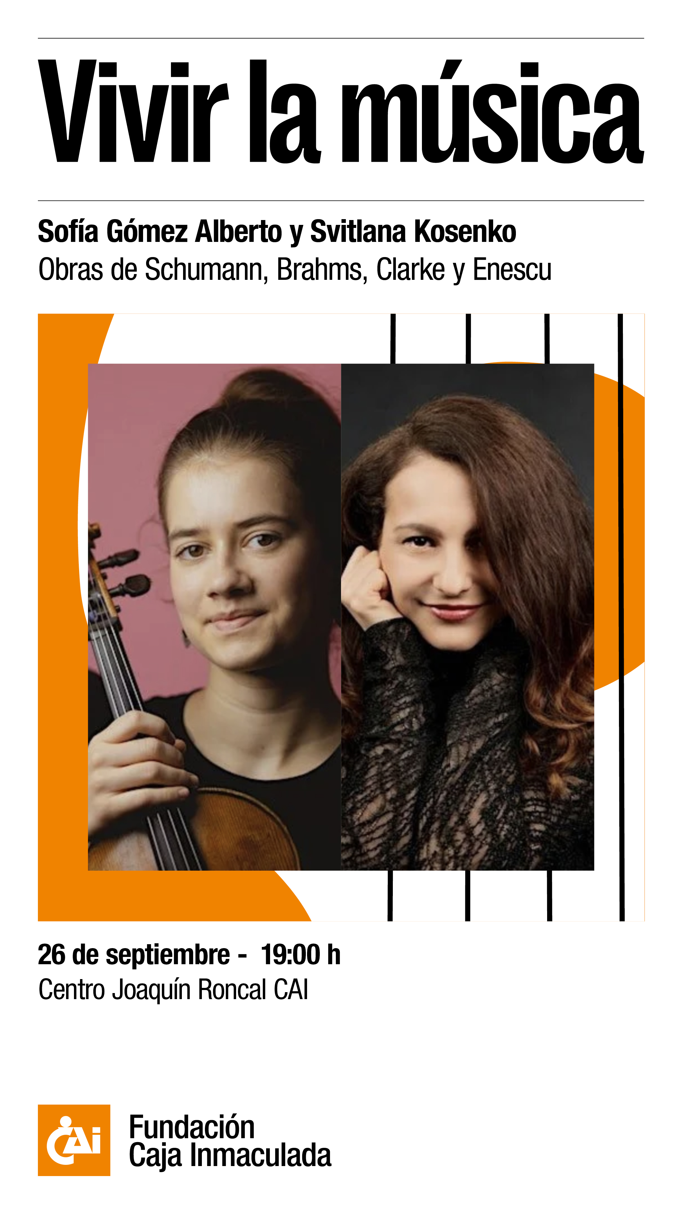 Sofía Gómez Alberto y Svitlana Kosenko, VIVIR LA MÚSICA. Otoño 2026