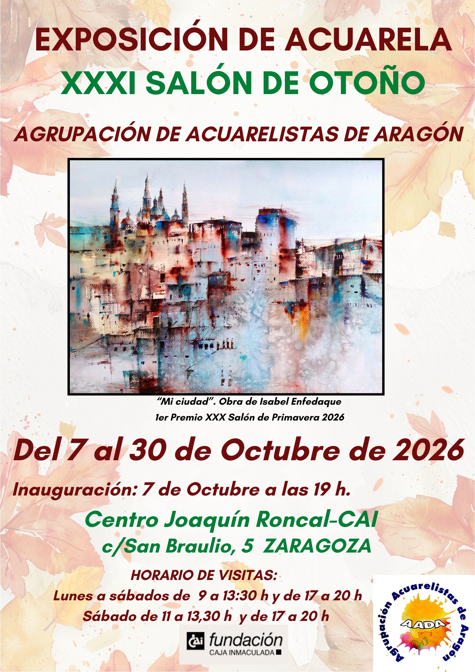 XXXI SALON DE OTOÑO. Agrupación de Acuarelistas de Aragón