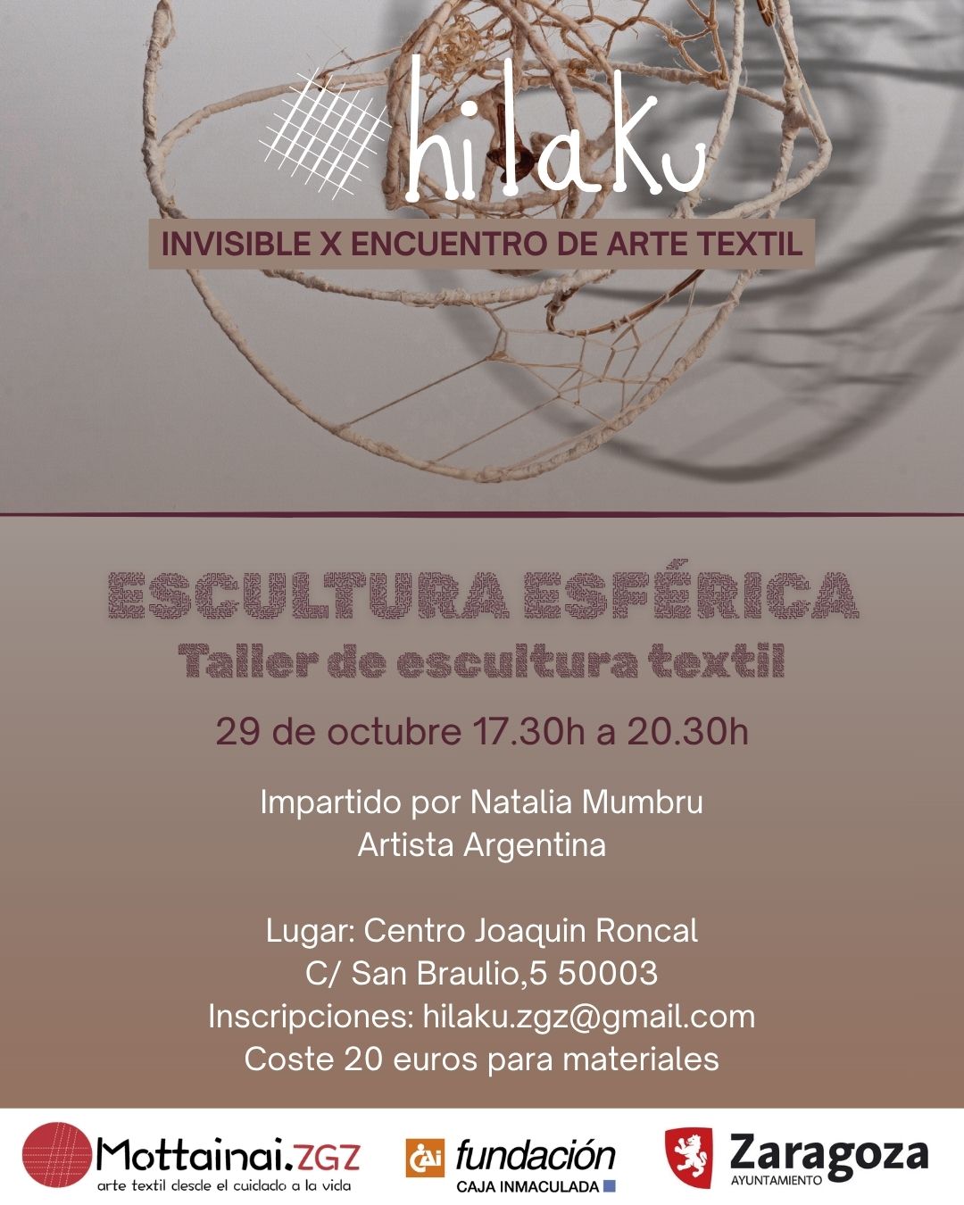 Taller Escultura esférica - Hilaku X Invisible